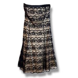Niki Livas Black Lace Lined Halter Dress Corset Lace Back Size 4 VTG USA